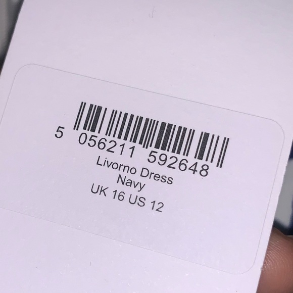 The Fold London Livorno Midi Dress French Navy Blue Ivory Floral Dress 12 NEW - Picture 5 of 7